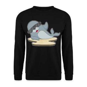 Seal Sunglasses - Unisex Sweatshirt - black - Front - Alina (178cm) & Michal (187cm)