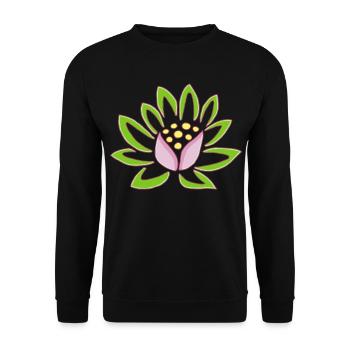 Lotus and nature - Unisex Sweatshirt - black - Front - Alina (178cm) & Michal (187cm)