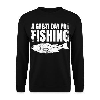 A great day of fishing - Unisex Sweatshirt - black - Front - Alina (178cm) & Michal (187cm)