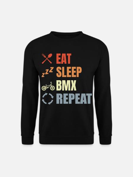 Manger Sommeil BMX Répéter - Sweat-shirt Unisexe - noir