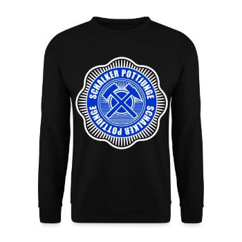 Schalker Ruhrpott Junge | Farbe änderbar - Unisex Pullover - Schwarz - Vorne - Alina (178cm) & Michal (187cm)