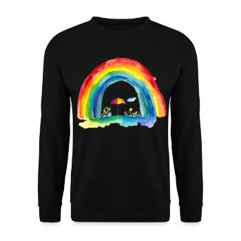 Regenbogen - Unisex Pullover - Schwarz - Vorne - Alina (178cm) & Michal (187cm)