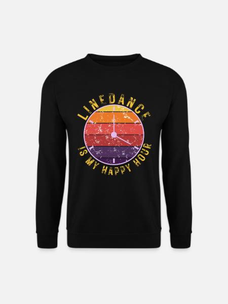 Geschenkidee: Linedance is my happy hour - Unisex Pullover - Schwarz