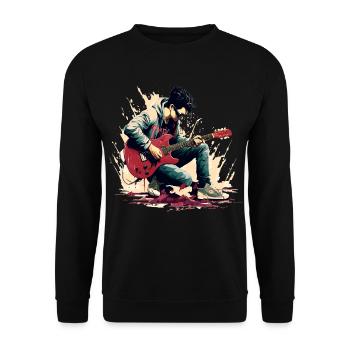 Guitarist - Unisex Sweatshirt - black - Front - Alina (178cm) & Michal (187cm)