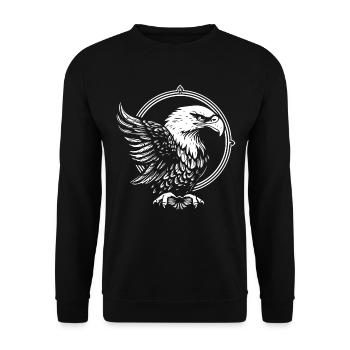 Eagle in a circle - Unisex Sweatshirt - black - Front - Alina (178cm) & Michal (187cm)