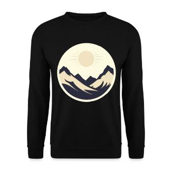 Berge bei Sonnenschein - Unisex Pullover - Schwarz - Vorne - Alina (178cm) & Michal (187cm)