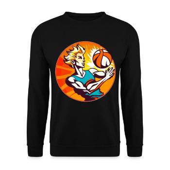 Volleyball Spiel - Unisex Pullover - Schwarz - Vorne - Alina (178cm) & Michal (187cm)