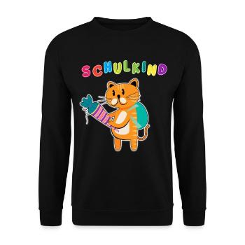 Schulkind Einschulung | Schulanfang ABC-Schütze - Unisex Pullover - Schwarz - Vorne - Alina (178cm) & Michal (187cm)