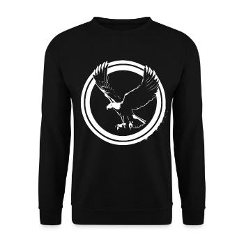 Eagle logo in circles - Unisex Sweatshirt - black - Front - Alina (178cm) & Michal (187cm)