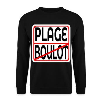 Début des vacances BOULOT PLAGE - Sweat-shirt Unisexe - noir - Devant - Alina (178cm) & Michal (187cm)
