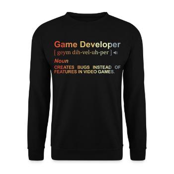 Spieleentwickler Definition - Unisex Pullover - Schwarz - Vorne - Alina (178cm) & Michal (187cm)