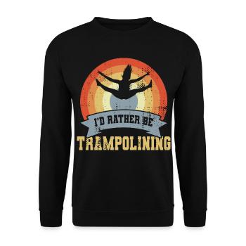 Trampolin Spruch - Unisex Pullover - Schwarz - Vorne - Alina (178cm) & Michal (187cm)