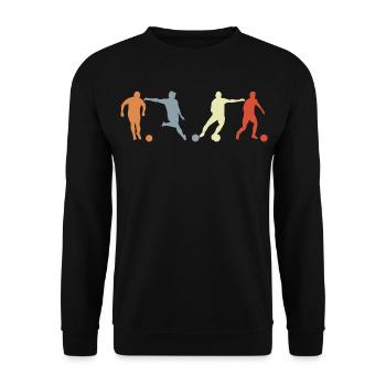 Fußballspieler Zeichnung - Unisex Pullover - Schwarz - Vorne - Alina (178cm) & Michal (187cm)
