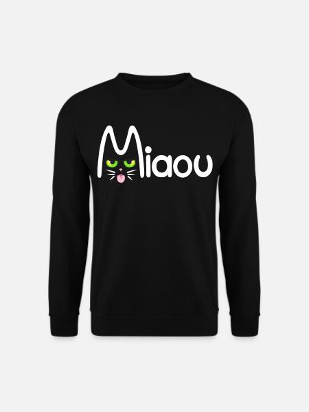 Miaou typographique - Sweat-shirt Unisexe - noir