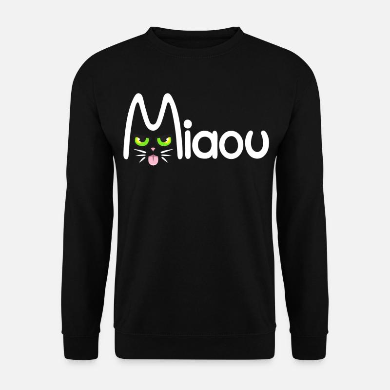 Miaou typographique - Sweat-shirt Unisexe - noir