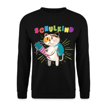 Schulstart 2023 - Design für Deinen ABC-Schützen - Unisex Pullover - Schwarz - Vorne - Alina (178cm) & Michal (187cm)