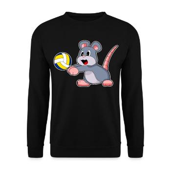 Maus Volleyballspieler Volleyball - Unisex Pullover - Schwarz - Vorne - Alina (178cm) & Michal (187cm)