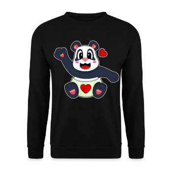 Couche pour bébé panda - Sweat-shirt Unisexe - noir - Devant - Alina (178cm) & Michal (187cm)