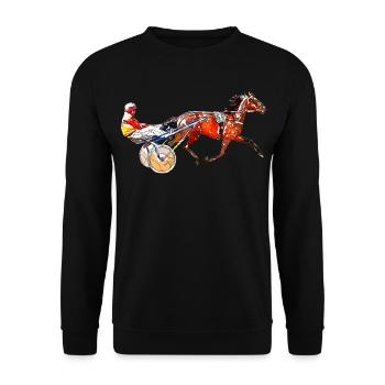 Trotting trotting race - Unisex Sweatshirt - black - Front - Alina (178cm) & Michal (187cm)