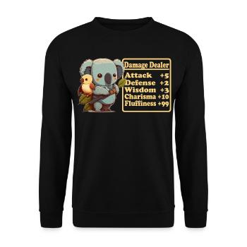 Damage-inflicting cute koala shows off his skis - Unisex Sweatshirt - black - Front - Alina (178cm) & Michal (187cm)