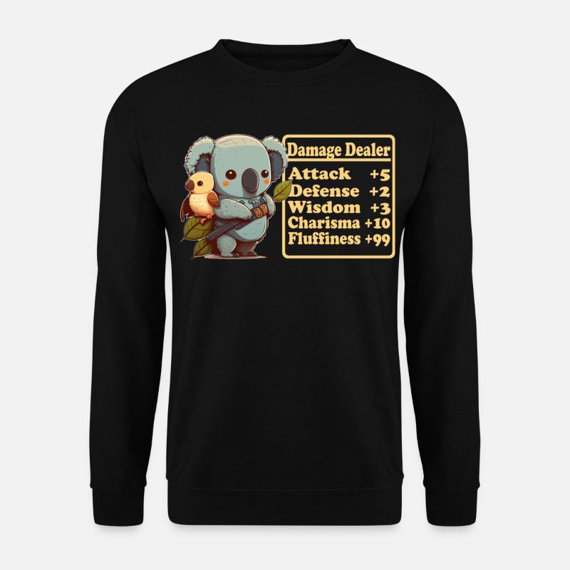 Schadenverursachender süsser Koala zeigt seine Ski - Unisex Pullover - Schwarz