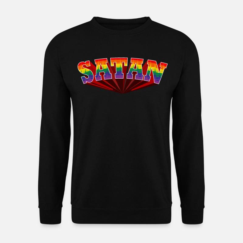 Satan Regenbogen Text - Unisex Pullover - Schwarz