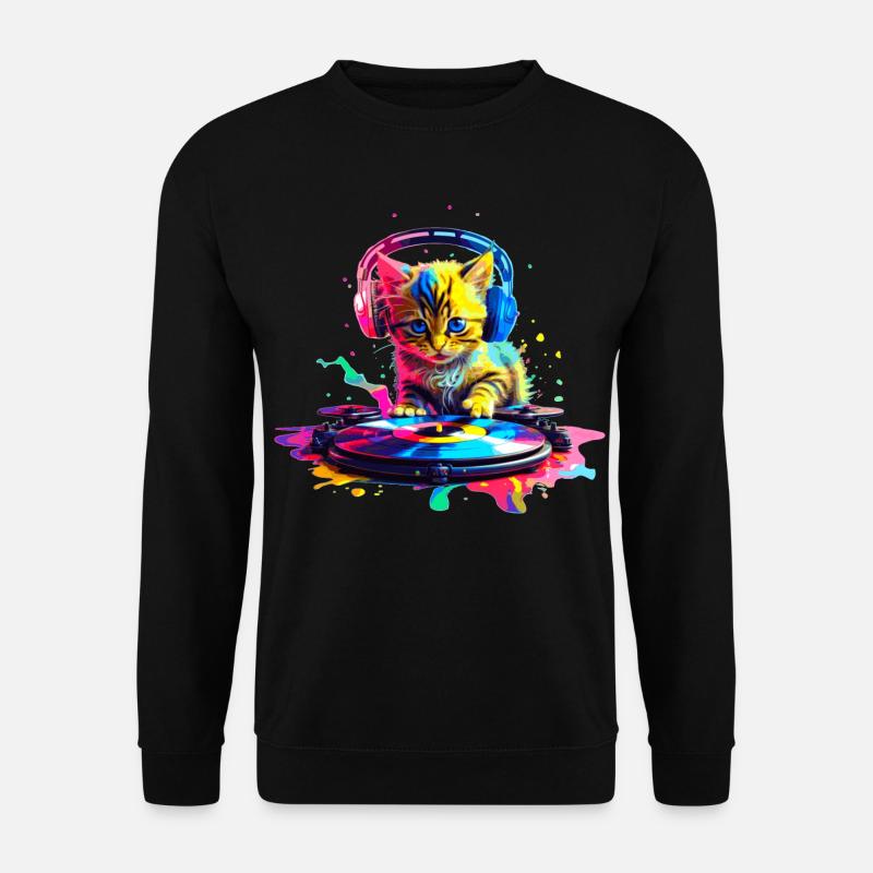 DJ Kitty – Rainbow - Unisex Sweatshirt - black