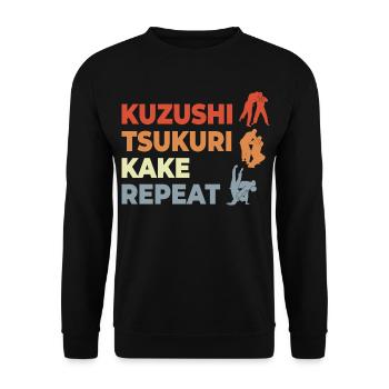 Judo Techniken - Unisex Pullover - Schwarz - Vorne - Alina (178cm) & Michal (187cm)