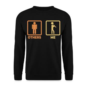 Funny clarinetist - Unisex Sweatshirt - black - Front - Alina (178cm) & Michal (187cm)