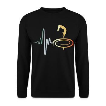 Vintage Trampolinspringen Kind - Unisex Pullover - Schwarz - Vorne - Alina (178cm) & Michal (187cm)