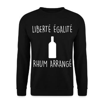 Liberté egalité rhum arrangé - Sweat-shirt Unisexe - noir - Devant - Alina (178cm) & Michal (187cm)