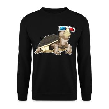 Turtle Glasses - Unisex Sweatshirt - black - Front - Alina (178cm) & Michal (187cm)