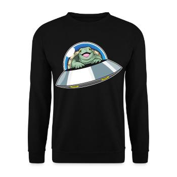 Turtle Spaceship Space - Sweat-shirt Unisexe - noir - Devant - Alina (178cm) & Michal (187cm)