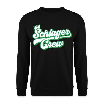 Schlager Crew | Farben änderbar - Unisex Pullover - Schwarz - Vorne - Alina (178cm) & Michal (187cm)