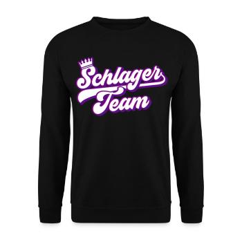 Schlager Team | Farben änderbar - Unisex Pullover - Schwarz - Vorne - Alina (178cm) & Michal (187cm)