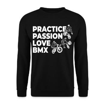 Funny BMX slogan - Unisex Sweatshirt - black - Front - Alina (178cm) & Michal (187cm)