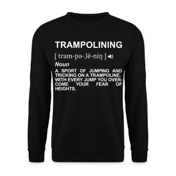 Trampolinspringen Bedeutung - Unisex Pullover - Schwarz - Vorne - Alina (178cm) & Michal (187cm)