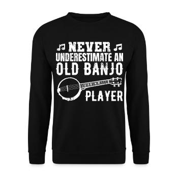 Banjo Großvater - Unisex Pullover - Schwarz - Vorne - Alina (178cm) & Michal (187cm)