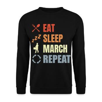 Vintage Drum Saying - Unisex Sweatshirt - black - Front - Alina (178cm) & Michal (187cm)