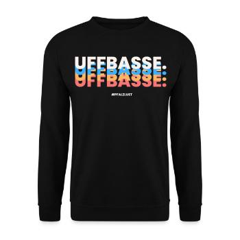 Pfalzlust Uffbasse - Unisex Pullover - Schwarz - Vorne - Alina (178cm) & Michal (187cm)