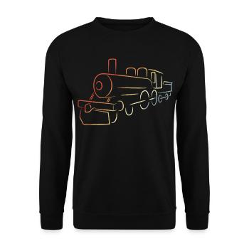 Steam locomotive drawing - Unisex Sweatshirt - black - Front - Alina (178cm) & Michal (187cm)