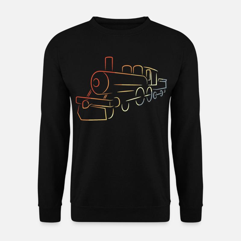 Dampflokomotive Zeichnung - Unisex Pullover - Schwarz