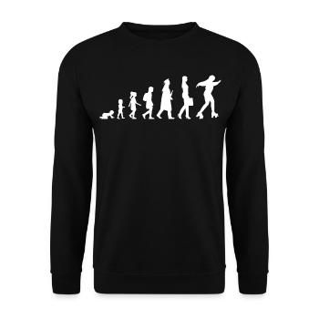 Vom Mädchen zur Rollschuhläuferin - Unisex Pullover - Schwarz - Vorne - Alina (178cm) & Michal (187cm)