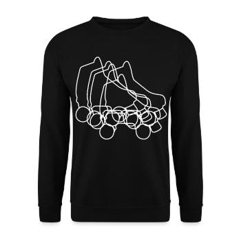 Roller Skates Zeichnung - Unisex Pullover - Schwarz - Vorne - Alina (178cm) & Michal (187cm)
