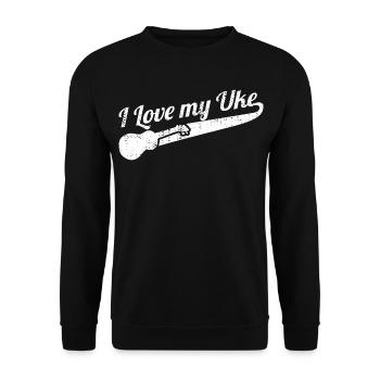 J’aime mon Uke - Sweat-shirt Unisexe - noir - Devant - Alina (178cm) & Michal (187cm)