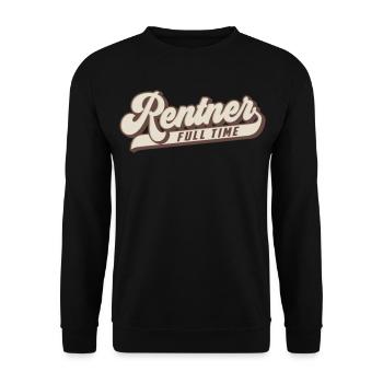 Full Time Rentner | Farben änderbar - Unisex Pullover - Schwarz - Vorne - Alina (178cm) & Michal (187cm)
