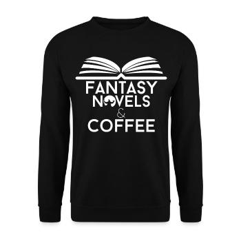 Book Lover Fantasy Novels and Coffee - Unisex Sweatshirt - black - Front - Alina (178cm) & Michal (187cm)