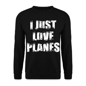 J’adore les avions - Sweat-shirt Unisexe - noir - Devant - Alina (178cm) & Michal (187cm)