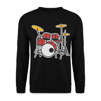 Vintage Drums Drawing - Unisex Sweatshirt - black - Front - Alina (178cm) & Michal (187cm)