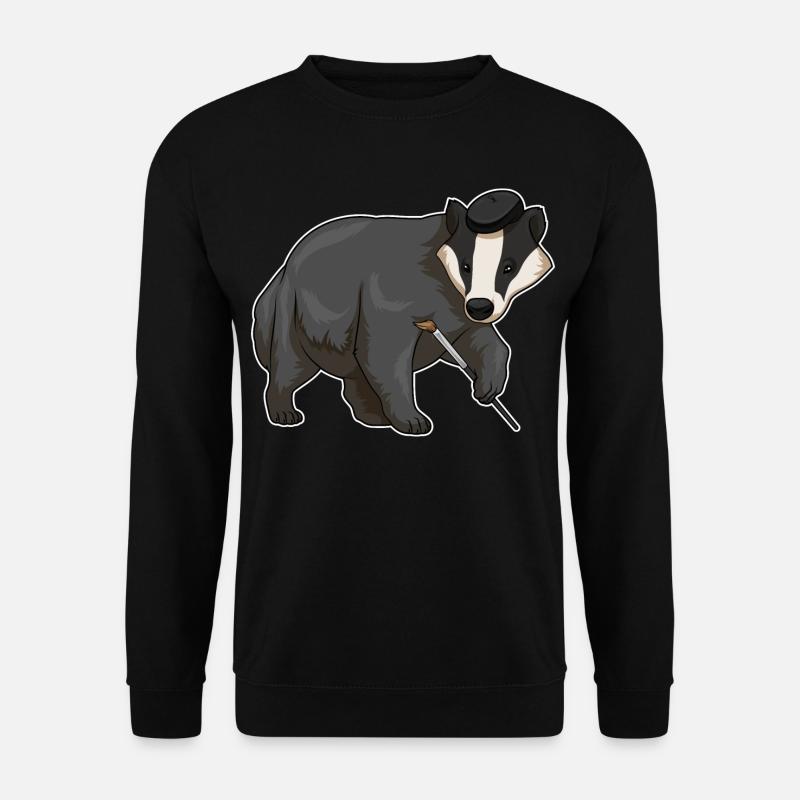 Dachs Malen Pinsel - Unisex Pullover - Schwarz